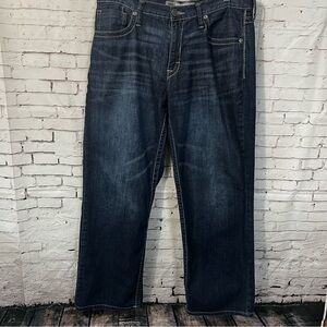 BKE Jeans Men’s 36R Blue Denim Seth 36X30 Straight Wide Leg Buckle